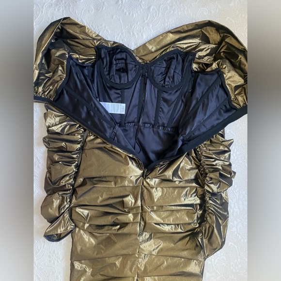 Dolce & Gabbana Draped Midi Dress Gold Size 40 BNWT - Picture 8 of 13